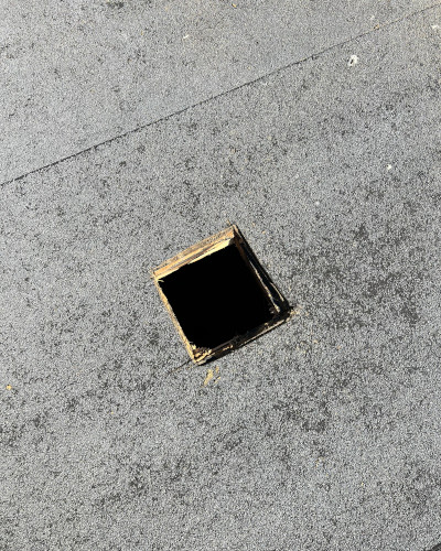 An image of a cut out roof vent.